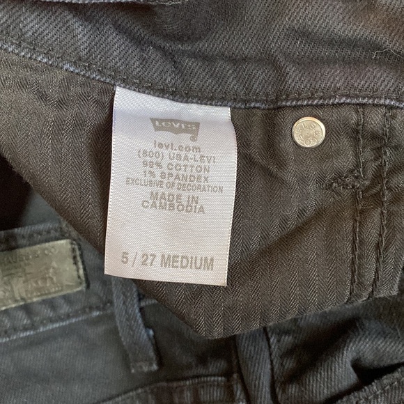 Y2K Levis Classic Black Hi Rise Skinny 632 Distressed Jeans - Picture 11 of 15